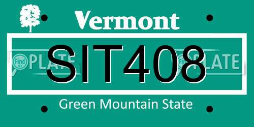SIT408 Vermont License Plate