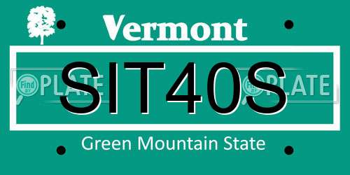 SIT40S Vermont License Plate