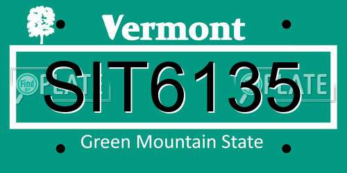 SIT6135 Vermont License Plate