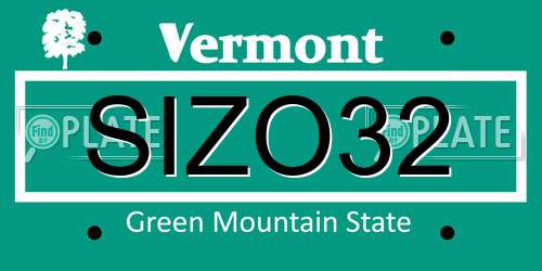 SIZO32 Vermont License Plate