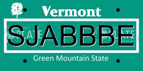 SJABBBE Vermont License Plate
