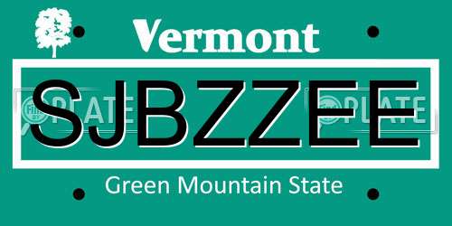 SJBZZEE Vermont License Plate