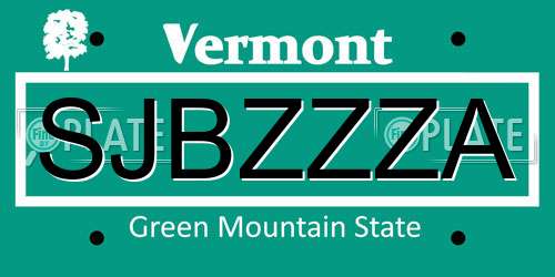 SJBZZZA Vermont License Plate