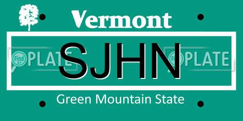 SJHN Vermont License Plate
