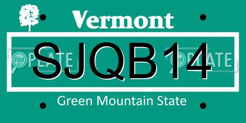 SJQB14 Vermont License Plate