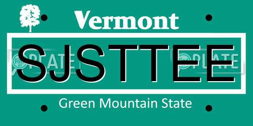 SJSTTEE Vermont License Plate