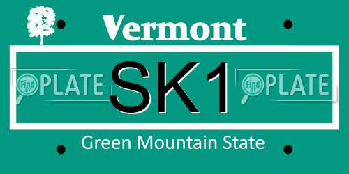 SK1 Vermont License Plate