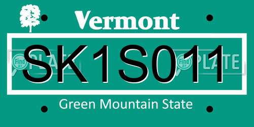 SK1S011 Vermont License Plate