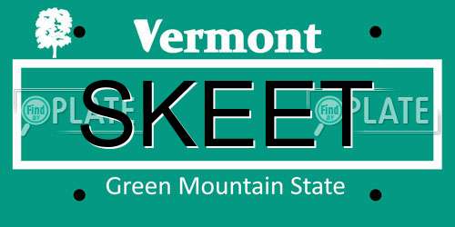 SKEET Vermont License Plate