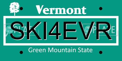 SKI4EVR Vermont License Plate