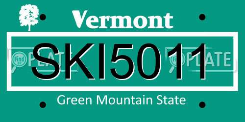 SKI5011 Vermont License Plate