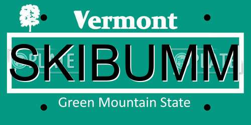 SKIBUMM Vermont License Plate