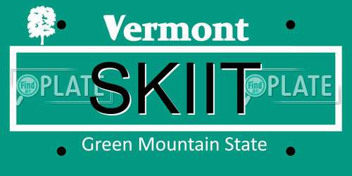 SKIIT Vermont License Plate