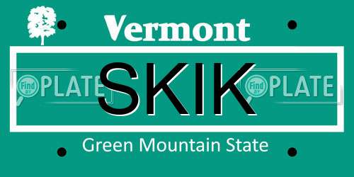 SKIK Vermont License Plate