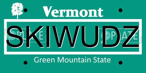 SKIWUDZ Vermont License Plate