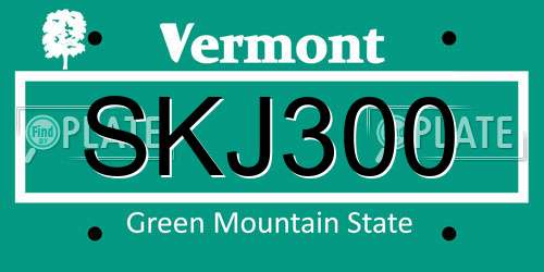 SKJ300 Vermont License Plate