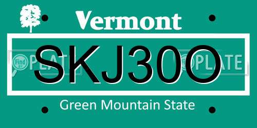 SKJ30O Vermont License Plate