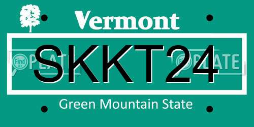 SKKT24 Vermont License Plate