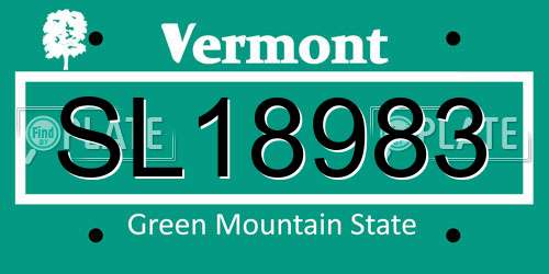 SL18983 Vermont License Plate