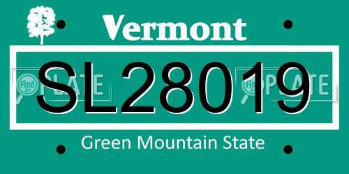 SL28019 Vermont License Plate