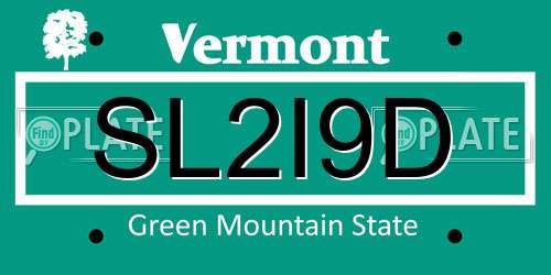 SL2I9D Vermont License Plate