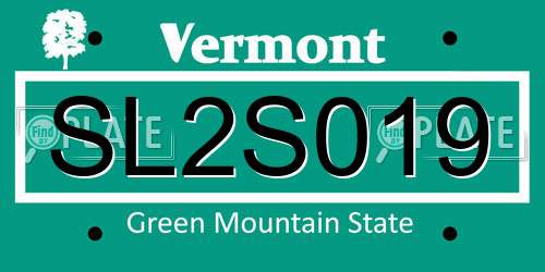 SL2S019 Vermont License Plate