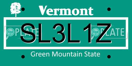 SL3L1Z Vermont License Plate