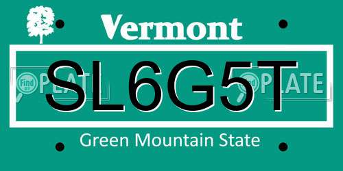 SL6G5T Vermont License Plate