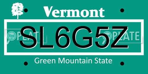 SL6G5Z Vermont License Plate