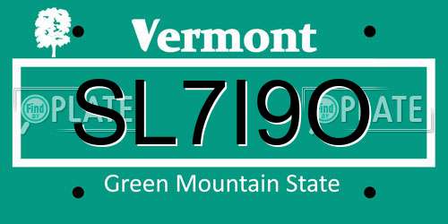 SL7I9O Vermont License Plate
