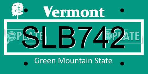 SLB742 Vermont License Plate