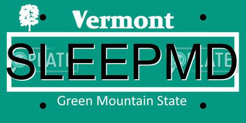 SLEEPMD Vermont License Plate