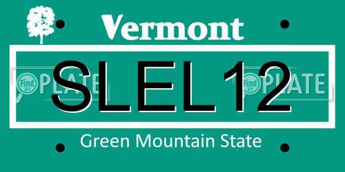 SLEL12 Vermont License Plate