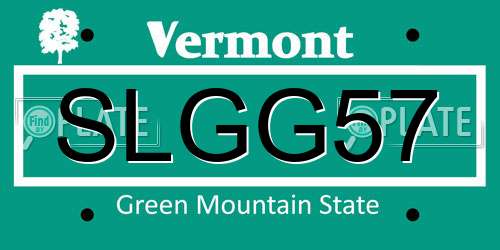 SLGG57 Vermont License Plate