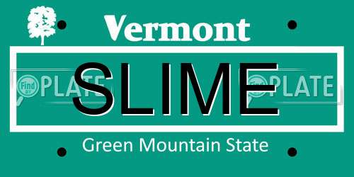 SLIME Vermont License Plate