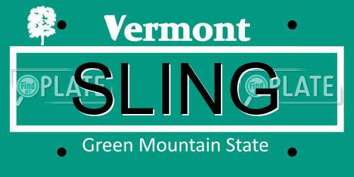 SLING Vermont License Plate