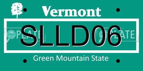 SLLD06 Vermont License Plate