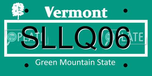 SLLQ06 Vermont License Plate