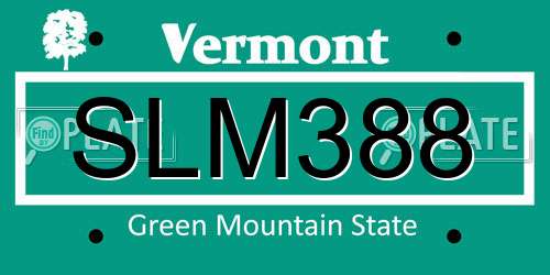 SLM388 Vermont License Plate