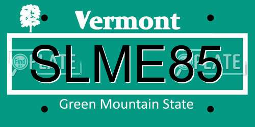 SLME85 Vermont License Plate
