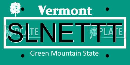 SLNETTT Vermont License Plate