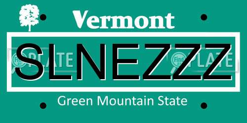 SLNEZZZ Vermont License Plate