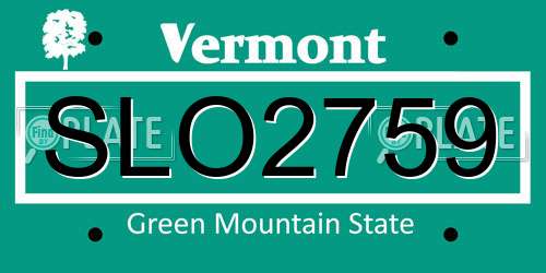 SLO2759 Vermont License Plate
