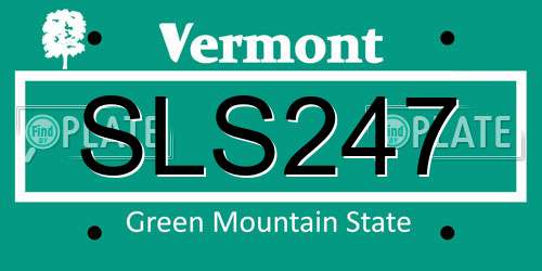 SLS247 Vermont License Plate