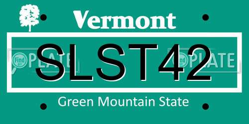 SLST42 Vermont License Plate