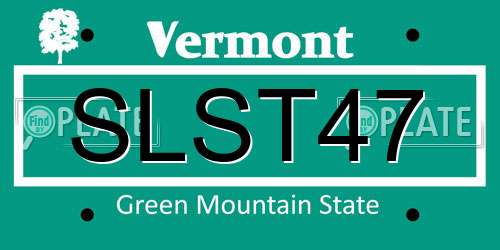 SLST47 Vermont License Plate