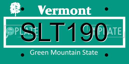 SLT190 Vermont License Plate