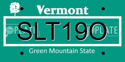 SLT19O Vermont License Plate