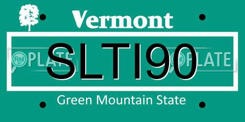 SLTI90 Vermont License Plate