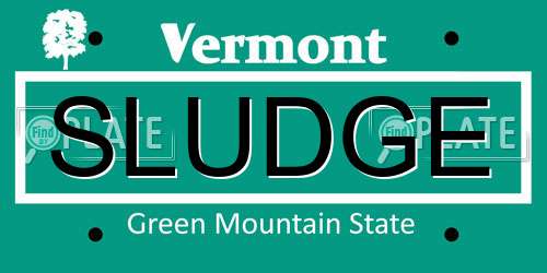 SLUDGE Vermont License Plate